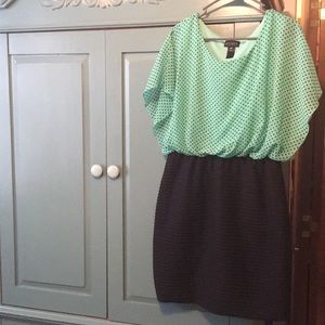 Teal and black dress